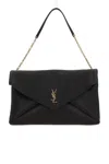 Saint Laurent Cassandre Xxl Envelope Bag With Chain In Black
