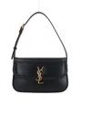 Saint Laurent Solferino Large Leather Box Bag In Black
