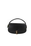 Saint Laurent Voltaire In Box Curved-handle Leather Shoulder Bag In Black
