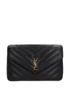 Saint Laurent Black Leather Large Lou Lou Shoulder Bag In Black