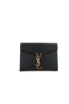 Saint Laurent Cassandra Chained Wallet In Black