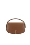 Saint Laurent Voltaire Cross-body Bag Adjustable Strap Top Handle In Brown