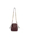 Saint Laurent Cassandre Bucket Bag In Lambskin In Burgundy