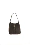 Saint Laurent Le 5 A 7 Small Ysl Suede Shoulder Bag In Gray