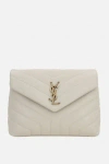 Saint Laurent Loulou Medium Quilted Leather Crossbody In Soft Cream