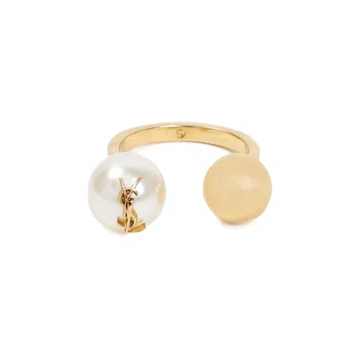 Saint Laurent Bague Boule Ysl Ring In Gold