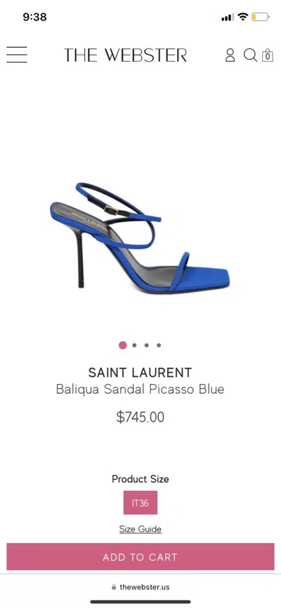 Pre-owned Saint Laurent Baliqua Sandal Picasso Blue