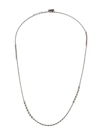 Pre-owned Saint Laurent Ball & Wheat Chain Necklace, 22.75" In Multi