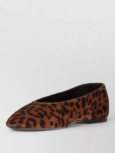 Saint Laurent Ballerina Shoes Pointed Toe Animal Print In Blue