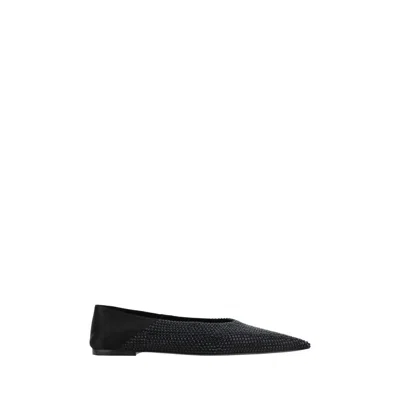 Saint Laurent Nour Embellished Ballerina Flats In Black