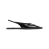 Saint Laurent Leather Slingback Ballet Flats With Pointed Toe In Black