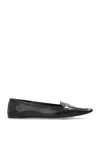 Saint Laurent Poppy Leather Ballet Flats In Black