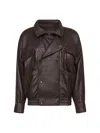 Saint Laurent Ballon Bomber Jacket  In Brown