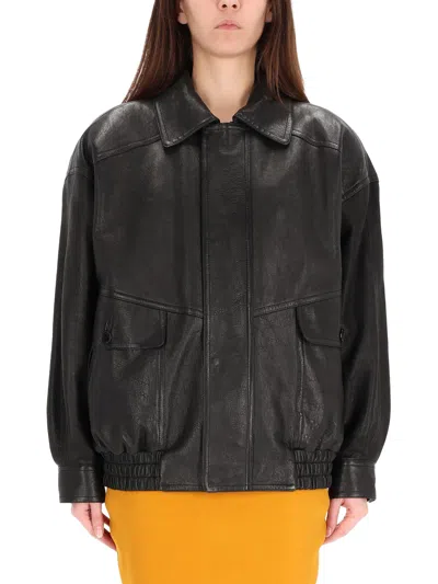 Saint Laurent Balloon Bomber In Black