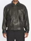 Saint Laurent Balloon Bomber Jacket In Lambskin Leather In Black