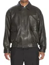 Saint Laurent Balloon Lambskin Bomber Jacket In Black