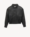 Saint Laurent Bomber Jacket In Bubbled Lambskin With Zip Clothing In Black