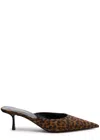 SAINT LAURENT SAINT LAURENT BARBARA 55 ANIMAL-PRINT GROSGRAIN MULES