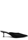 Saint Laurent Barbara Pantoletten Aus Satin In Black