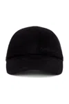 Saint Laurent Linen-blend Baseball Cap In Black