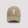 Saint Laurent Classic Baseball Cap With Embroidered Letter Y In Kaki Avorio