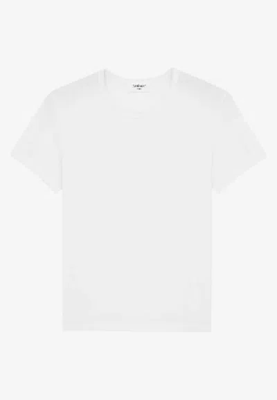 Saint Laurent Basic Crewneck Fitted T-shirt In White