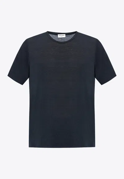Saint Laurent Basic Crewneck T-shirt In Black
