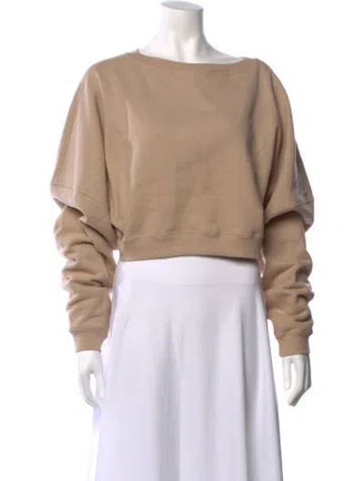 Pre-owned Saint Laurent Bateau Neckline Long Sleeve Sweatshirt W/ Tags In Neutrals