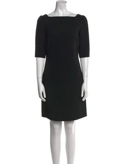 Pre-owned Saint Laurent Bateau Neckline Mini Dress In Black