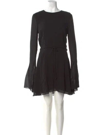 Pre-owned Saint Laurent Bateau Neckline Mini Dress In Black
