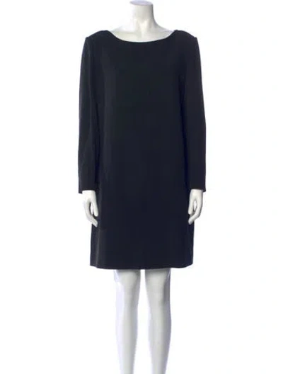 Pre-owned Saint Laurent Bateau Neckline Mini Dress In Black