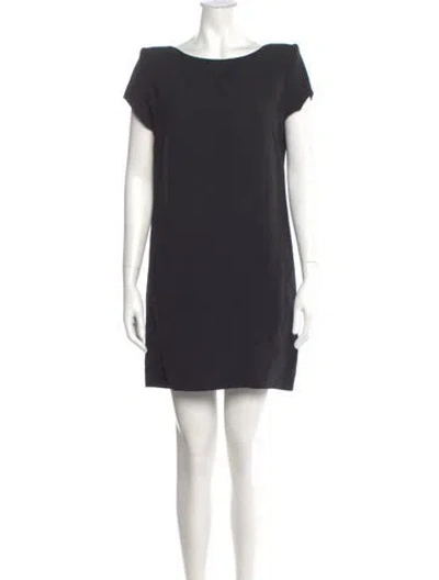 Pre-owned Saint Laurent Bateau Neckline Mini Dress In Gray