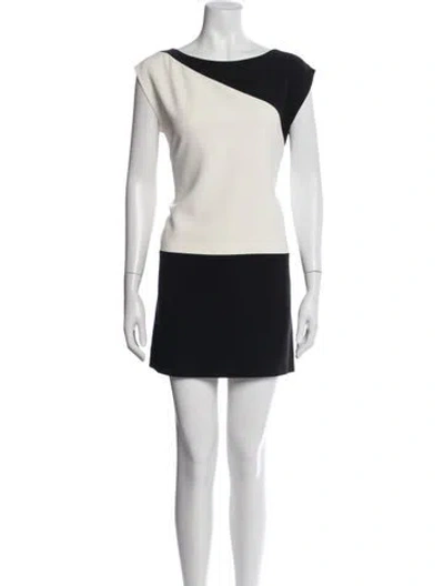 Pre-owned Saint Laurent Bateau Neckline Mini Dress In Neutral