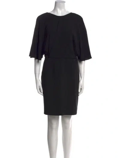 Pre-owned Saint Laurent Bateau Neckline Mini Dress W/ Tags In Black