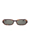 Saint Laurent Bayonetta Rectangular Sunglasses In Brown