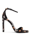Saint Laurent Bea Ankle Strap Sandals In Nero Multicolor