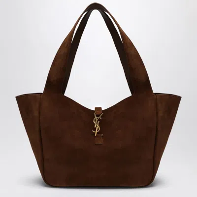 Saint Laurent Bea Caramel Colorued Suede Leather Tote Bag Women