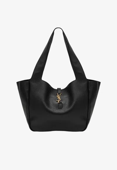 Saint Laurent Bea Le 5 À 7 Black Leather Tote Bag