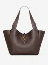 Saint Laurent Le 5 À 7 Bea Large Leather Shopper In Brown