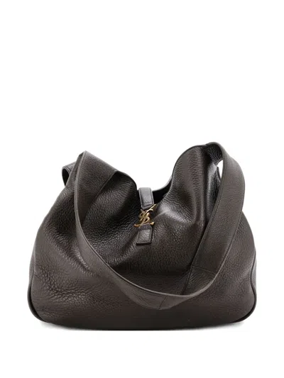 Pre-owned Saint Laurent Bea Leather Tote Bag In Brown