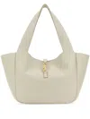 Saint Laurent Bea Ysl Tote Bag In Leather In Neutrals