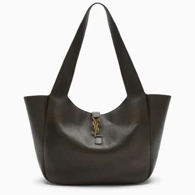 Saint Laurent Bea Musk-coloured Leather Tote Bag In Green