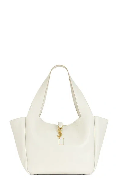 Saint Laurent Bea Supple Cabas Bag In Crema Soft & Dark Beige