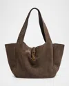 Saint Laurent Bea Ysl Cabas Tote Bag In Suede