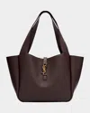 Saint Laurent Bea Ysl Tote Bag In Calfskin Leather In Purple