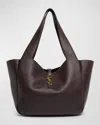 Saint Laurent Bea Ysl Tote Bag In Deer Leather In Sweet Choco