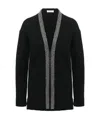 Saint Laurent Bead-embellished Cardigan In Black