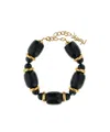 Saint Laurent Metal And Resin Statement Necklace In Black