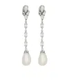 Saint Laurent Beaded Pendant Earrings In White