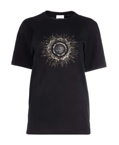 Saint Laurent Bead-embellished Crew-neck T-shirt In Black